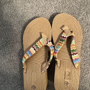 Colorful Woven Flip Flops